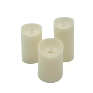 Conjunto 3 VELAS c/LED D7 (10/12/15cm) BR QUENTE