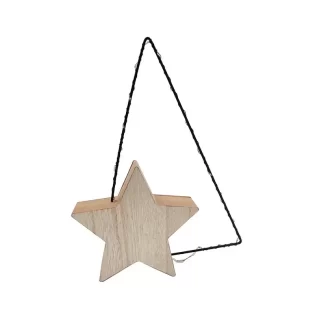 ÁRVORE de micro LED'S + ESTRELA Madeira 30cm