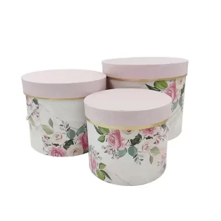 Cx C/Cordão FLORES D23*19cm 3uni ROSA/BR