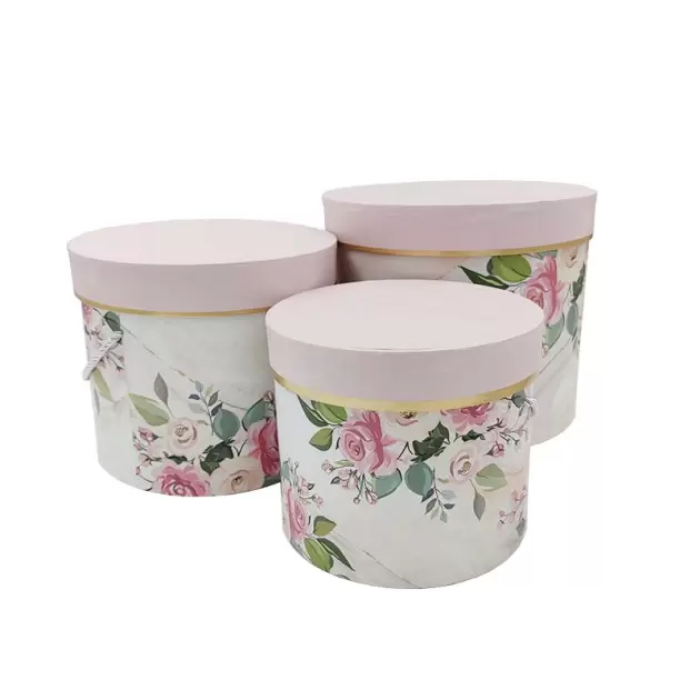 Cx C/Cordão FLORES D23*19cm 3uni ROSA/BR Cx C/Cordão FLORES D23*19cm 3uni ROSA/BR