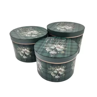 Cx MERRY CHRYSTMAS 3uni D24*17cm VERDE