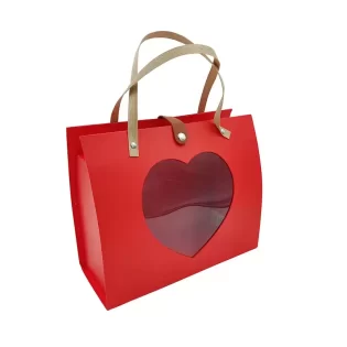 Cx MALA C/Coração VERM 28*24*11cm