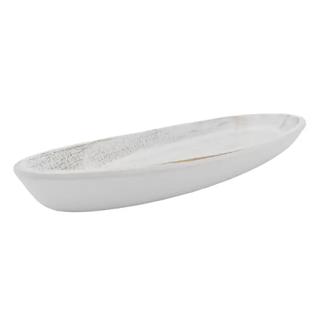 Prato OVAL Madeira BRANCO 38*14*3cm Prato OVAL Madeira BRANCO 38*14*3cm