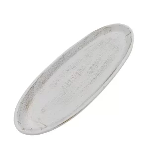 Prato OVAL Madeira BRANCO 38*14*3cm