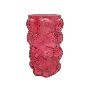 Vaso D15*23cm Morangos VIDRO Vermelho