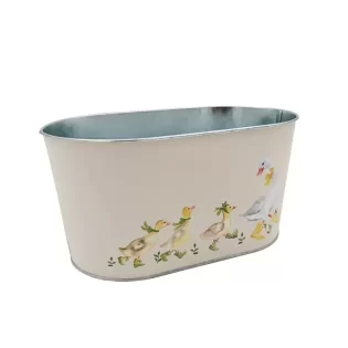 Vaso OVAL C/Patos 22.5*13.5*11cm ZINCO