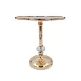 Suporte REDONDO 20*20*22cm Metal 1PRATELEIRA Ouro