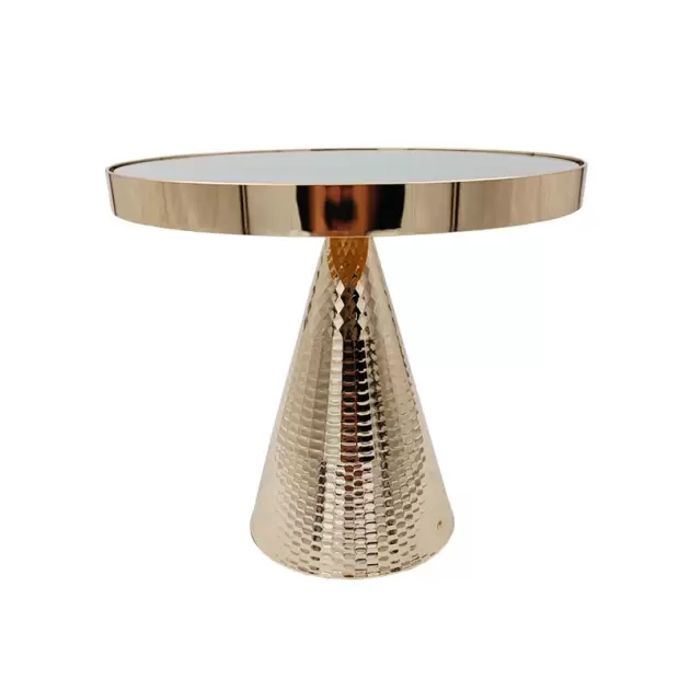 Suporte REDONDO 25*25*23cm Metal 1PRATELEIRA Ouro