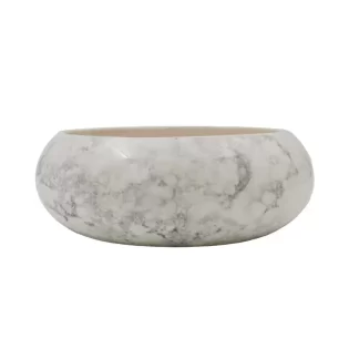 Taça PORCELANA Redonda 20cm MARMORE Branco